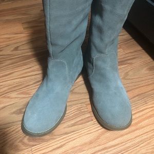 Women light gray casual suede boots booties